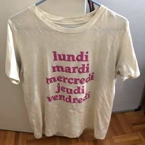 •Size large j crew days of the week t shirt •